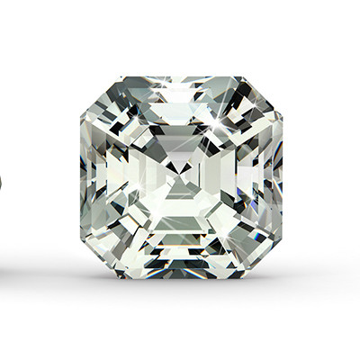 asscher cut diamonds on the rock