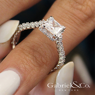 diamonds on the rock gabriel and co. diamond engagement ring