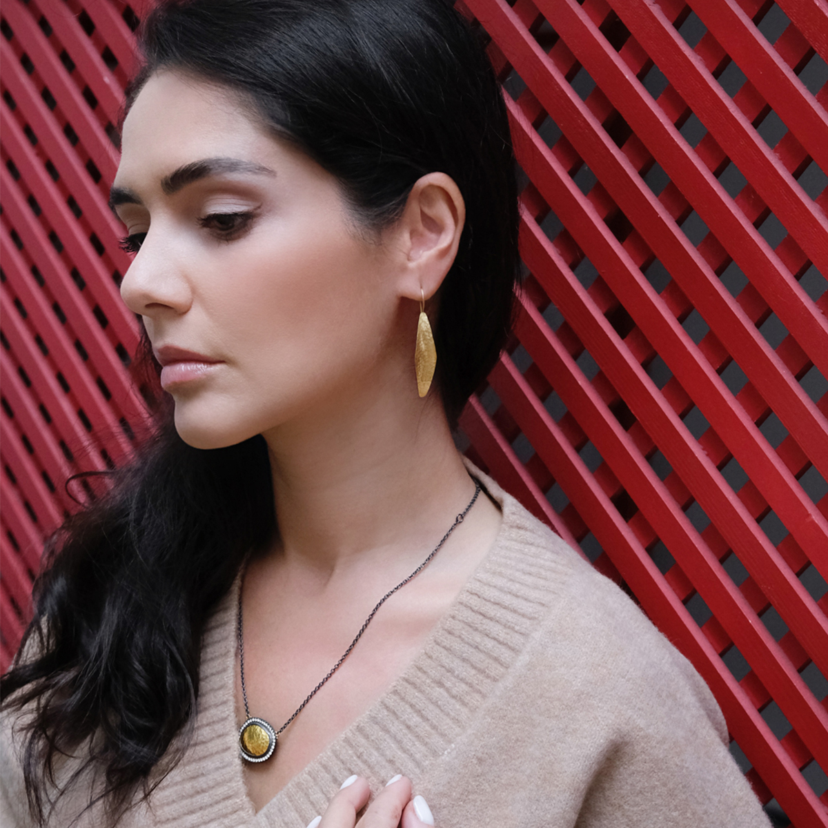 Lika Behar earrings and pendant